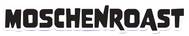 The word 'MOSCHENROAST' in bold black letters with a white outline, set against a solid purple background.